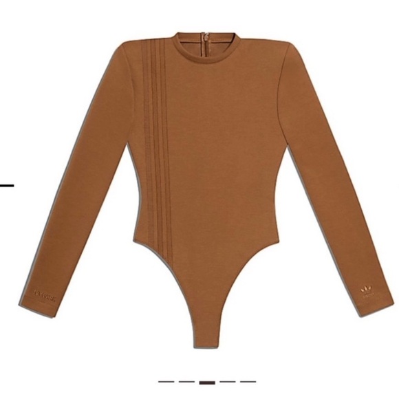 Adidas x Ivy Park Bodysuit Womens Small 3-Stripes Wild Brown Beyoncé - Picture 2 of 14